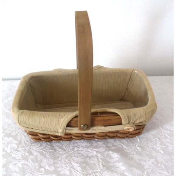 Taskets Renaissance 11" Square Basket with Cloth Liner and Plastic Protector - Picture 2 of 4